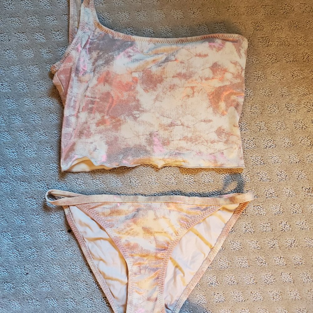 Endless Sun Bikini Shimmery Sand Cropped top L M